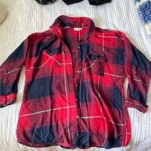 Red Plaid Flannel Shirt